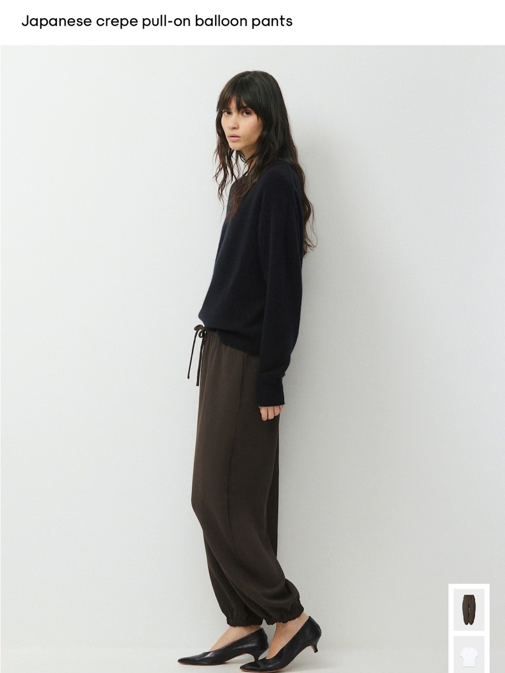Aritzia Radius Balloon Pant - Crepette™ in cacao nib brown